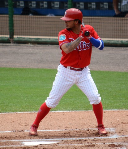 Philadelphia Phillies shortstop Freddy Galvis smacked his first home run of the spring Saturday against Detroit. (photo Buck Davidson)